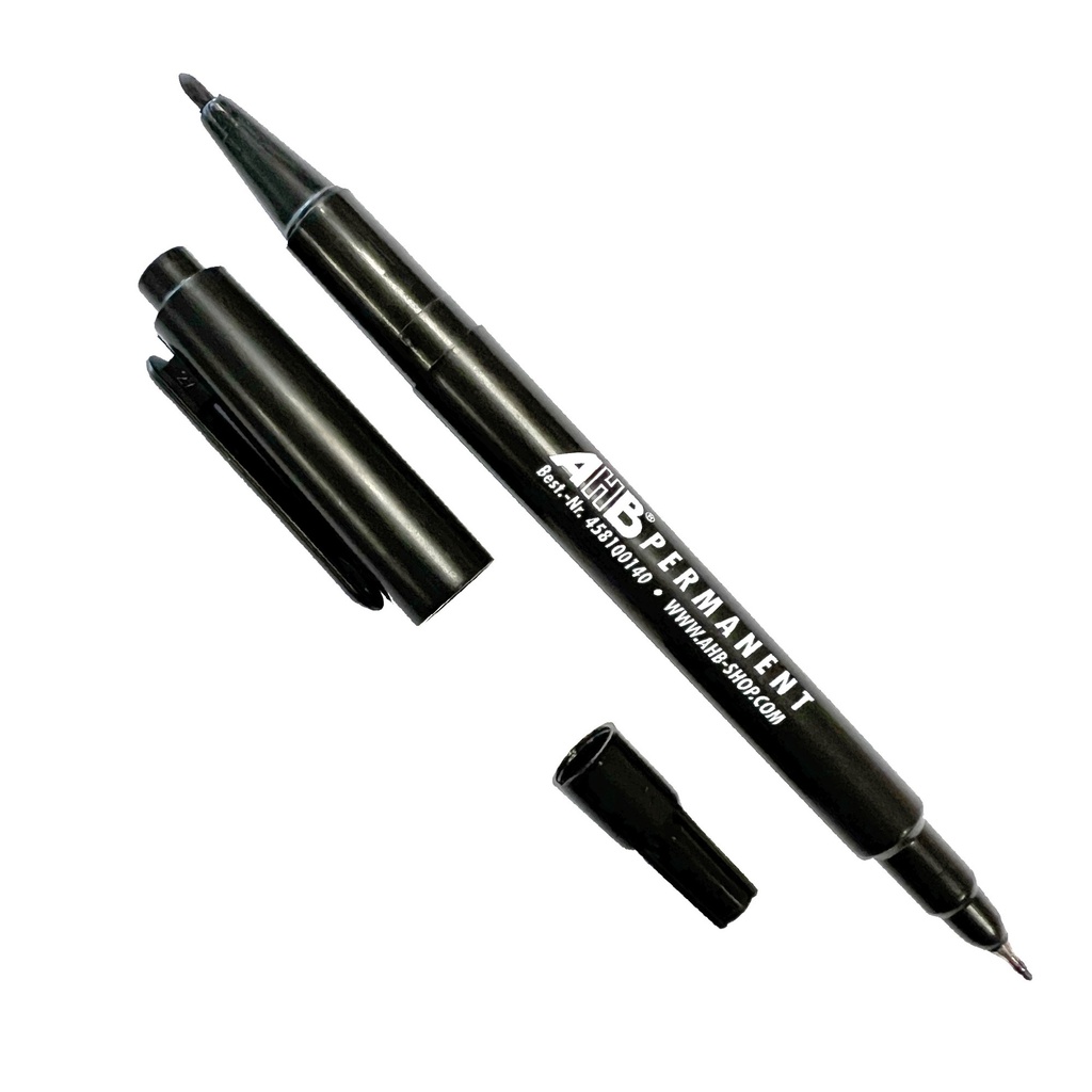Stylo noir "AHB Permanent" avec 2 largeurs d'écriture