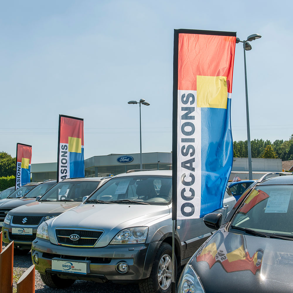 Beachflag 250 x 85 cm - "Occasions Squadra"