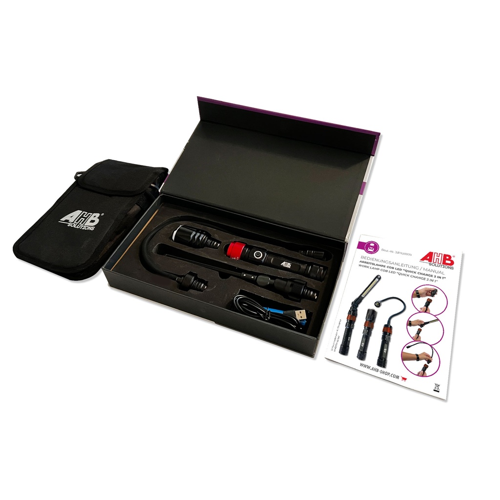 Lampe de travail COB LED "3 en 1"