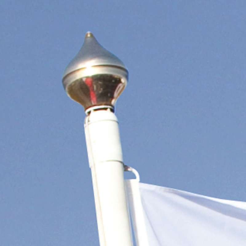 Mât standard en fibre de verre avec pommeau doré