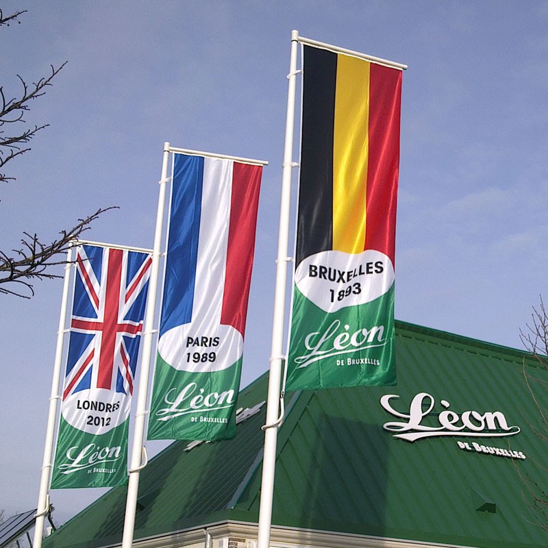 Mât en fibre de verre avec potence rotative