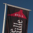 Mât en aluminium à potence rotative, laqué blanc