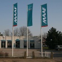 Mât en aluminium à potence rotative, laqué blanc