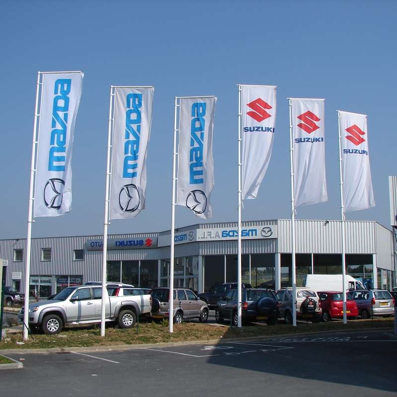 Mât en aluminium à potence rotative, laqué blanc