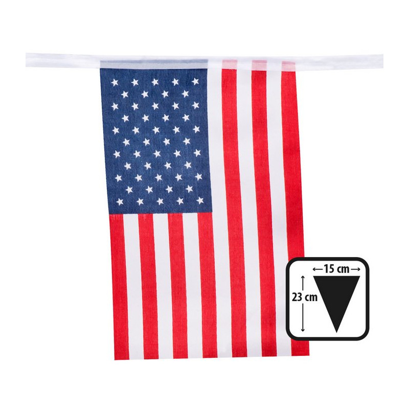 Guirlande fanions USA rectangulaires - 4m
