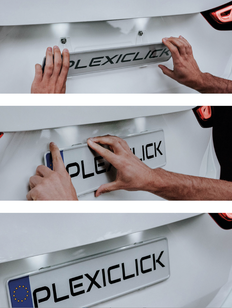 Système de fixation de plaque d'immatriculation "Plexiclick®" 110 - 111mm - x10