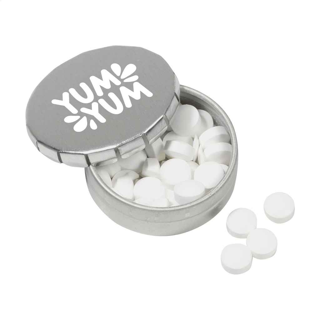 Mini ClicTin - Pastilles à la menthe avec marquage personnalisé sur le couvercle