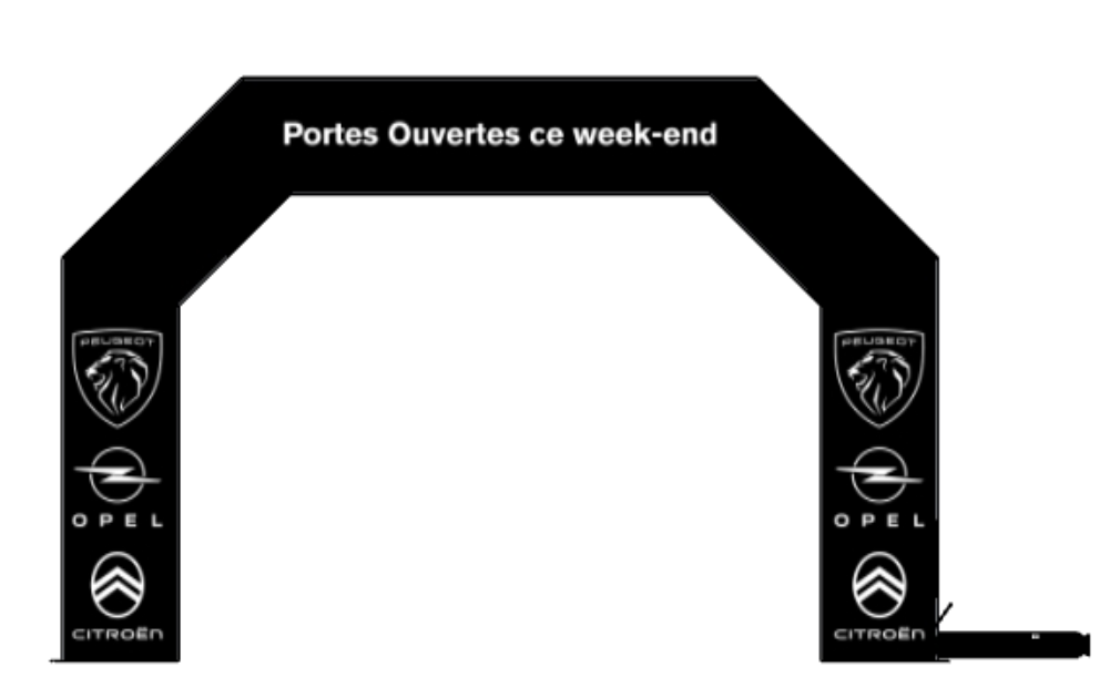 Arche publicitaire gonflable en polyester 9 x 6 m - CLARENS Automobiles