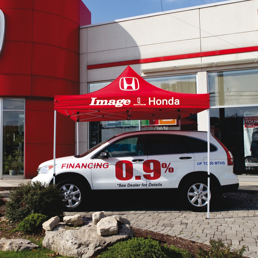 Plooitenten met opdruk