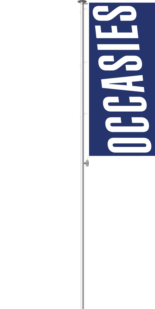 Drapeau "Occasies" 300 x 120 cm - Esquisse Bleu