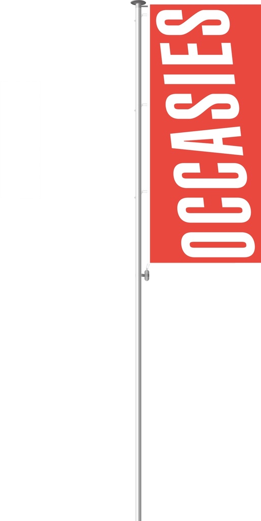 Drapeau "Occasies" 300 x 120 cm - Esquisse Rouge