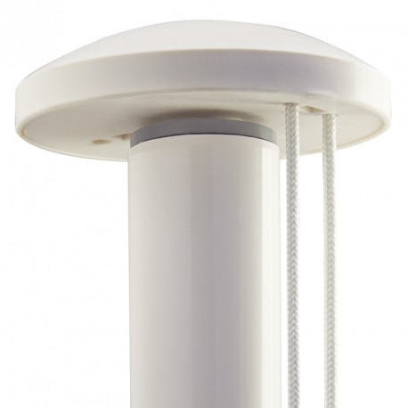 Witte kopstuk voor glasvezel mobiele mast (Ø60mm)