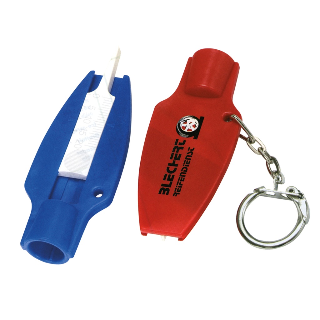 Jauge de profondeur de pneu avec tournevis pour bouchon de valve x100