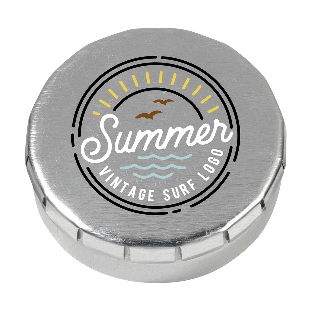 Mini ClicTin - Pastilles à la menthe avec marquage personnalisé sur le couvercle