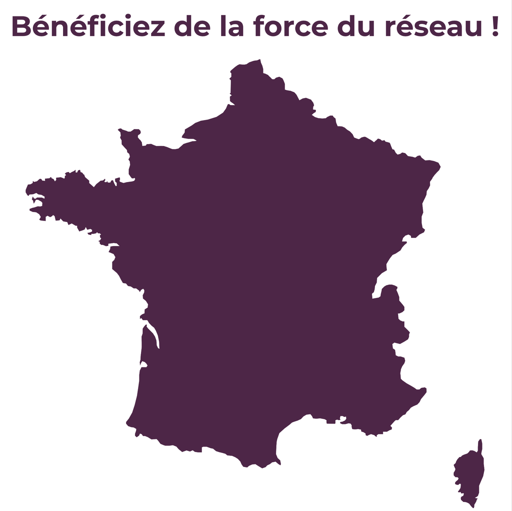 Kaart van Frankrijk "Bénéficiez de la force du réseau"