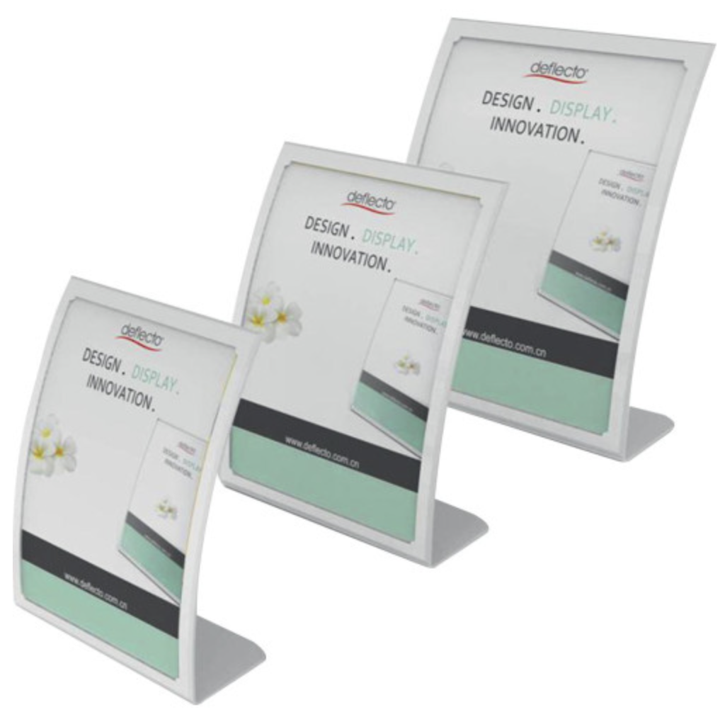 Gebogen affichehouder in polystyreen