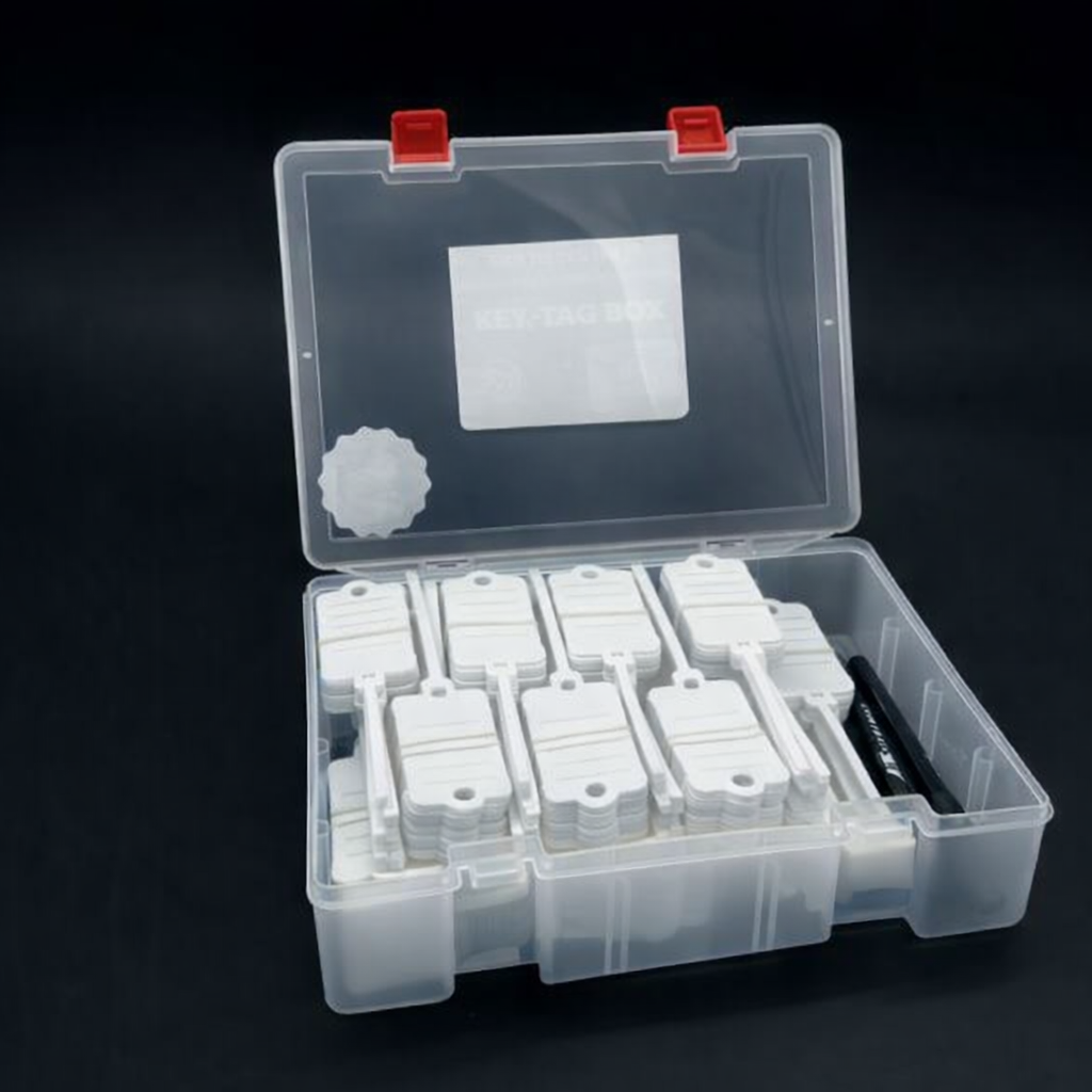 Coffret d'étiquettes de clés avec fermeture crantée x300