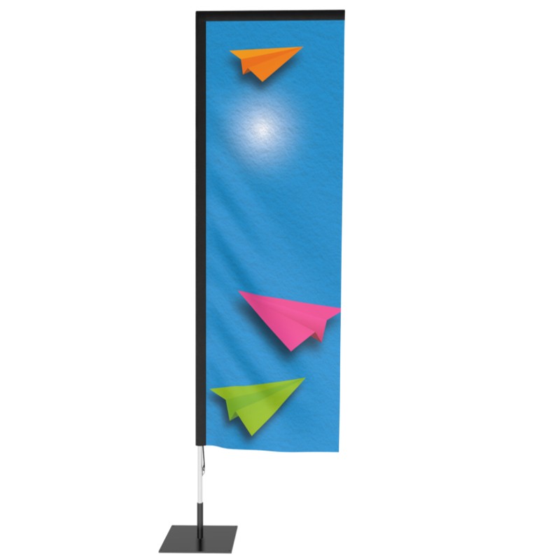 Beach flag 370 x 85 cm avec marquage personnalisé