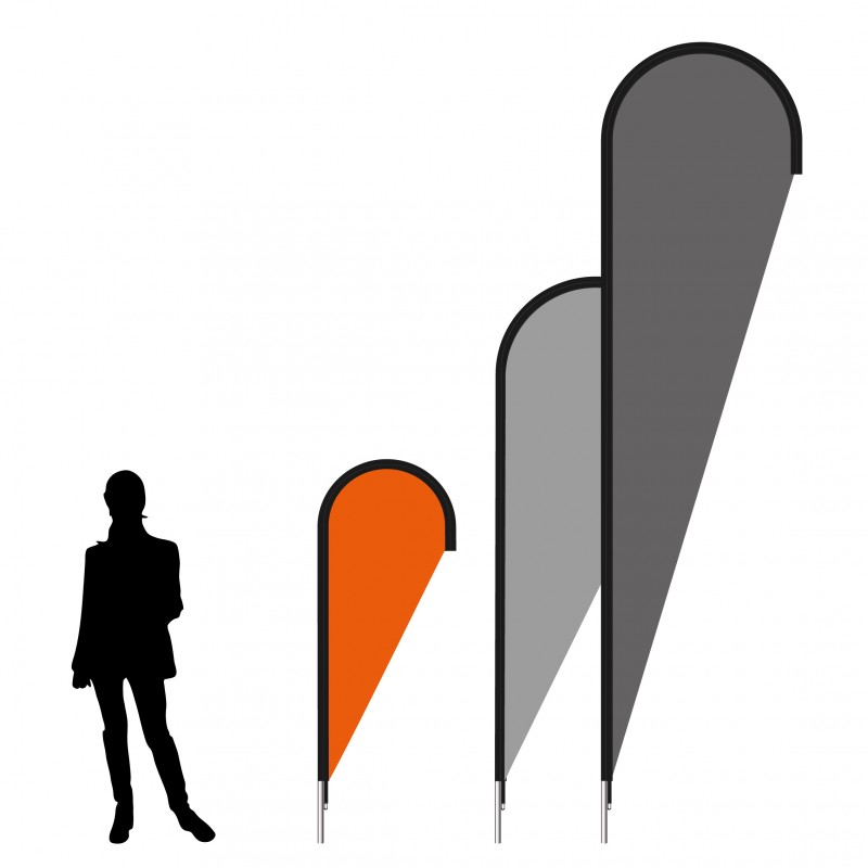 Beach flag 150 x 60 cm avec marquage personnalisé