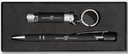 Cadeauset van gegraveerde pen en zaklamp in doos met venster