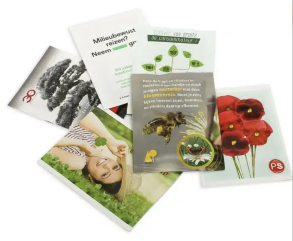 Zaadzakjes met opdruk