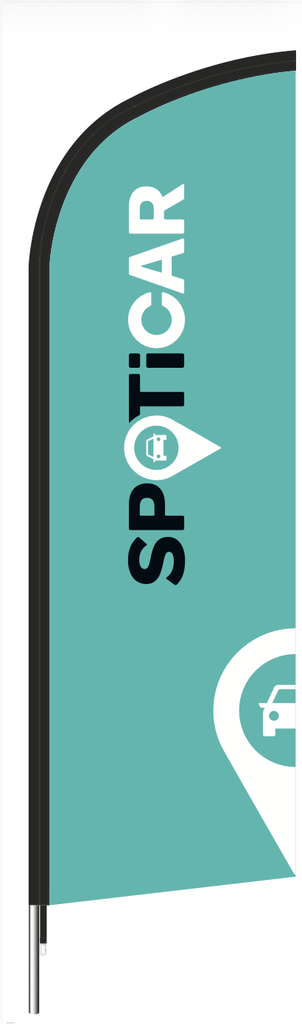 Beach flag 230 x 70 cm - Spoticar fond vert