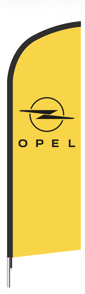 Beach flag 230 x 70 cm - Opel fond jaune