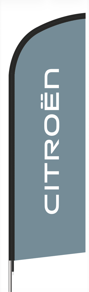 Beach flag 230 x 70 cm - Citroën grijze achtergrond