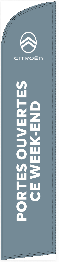 Beach flag 330 x 70 cm - Citroën Portes ouvertes ce week-end fond gris