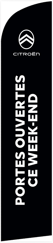Beach flag 330 x 70 cm - Citroën Portes ouvertes ce week-end fond noir