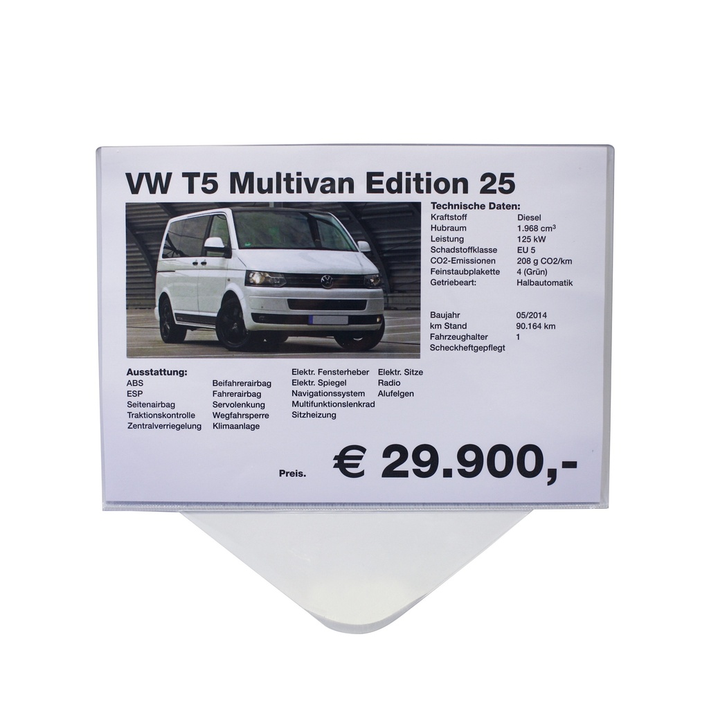 Verkoopkaarthouder voor zijraam