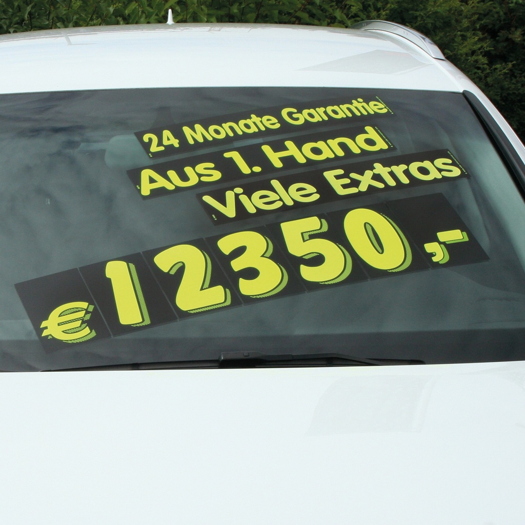 Cijfers en symbolen America - 19 x 11 cm -Zwart/Geel