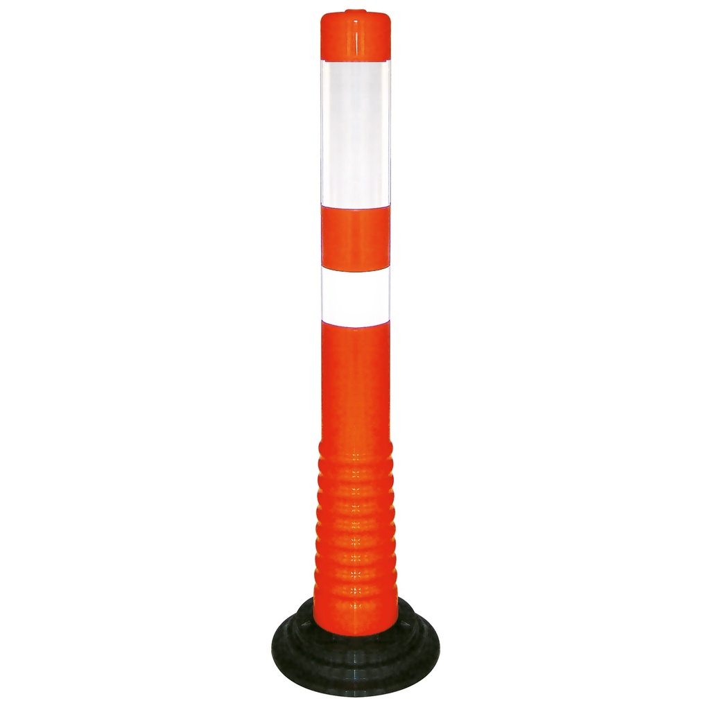 Poteau de signalisation 75cm "Elasto" à coller - Orange/Blanc