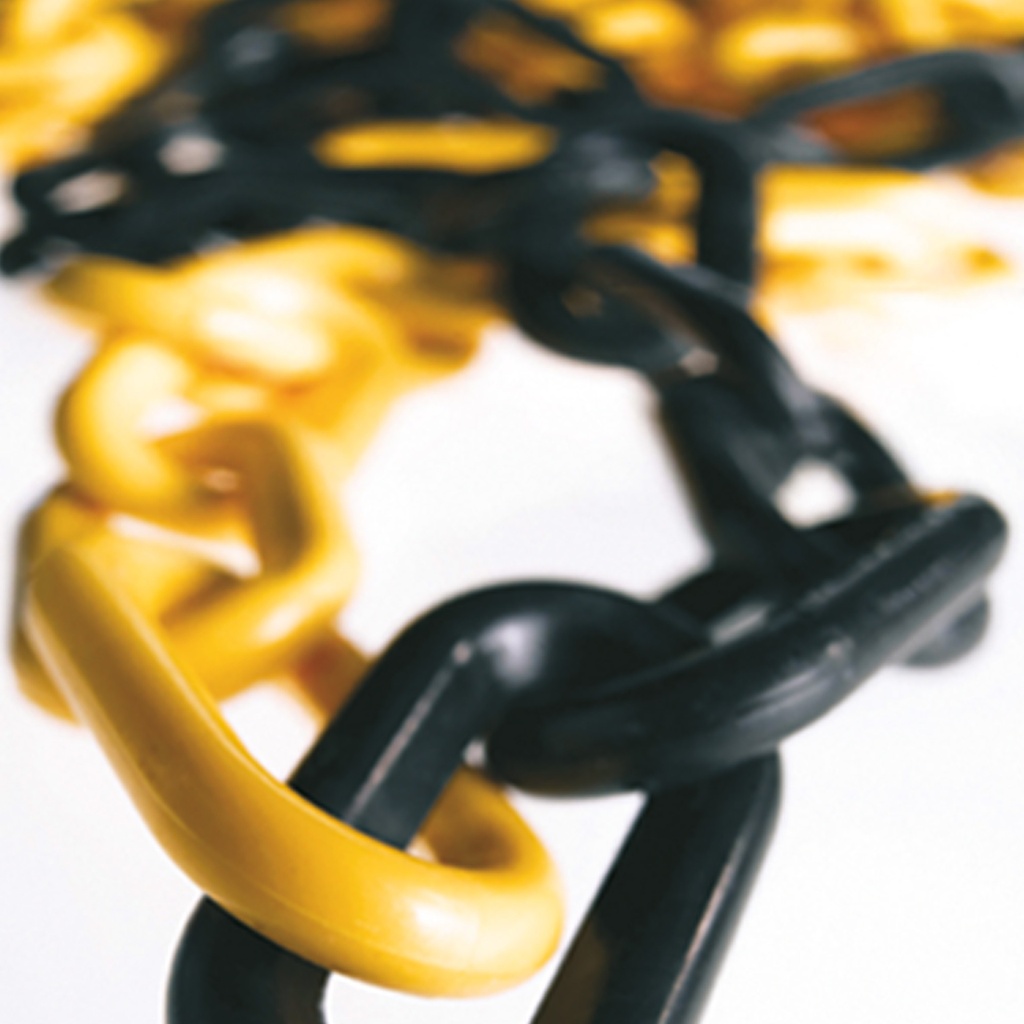 Chaîne en plastique x 1 m - Jaune et noir