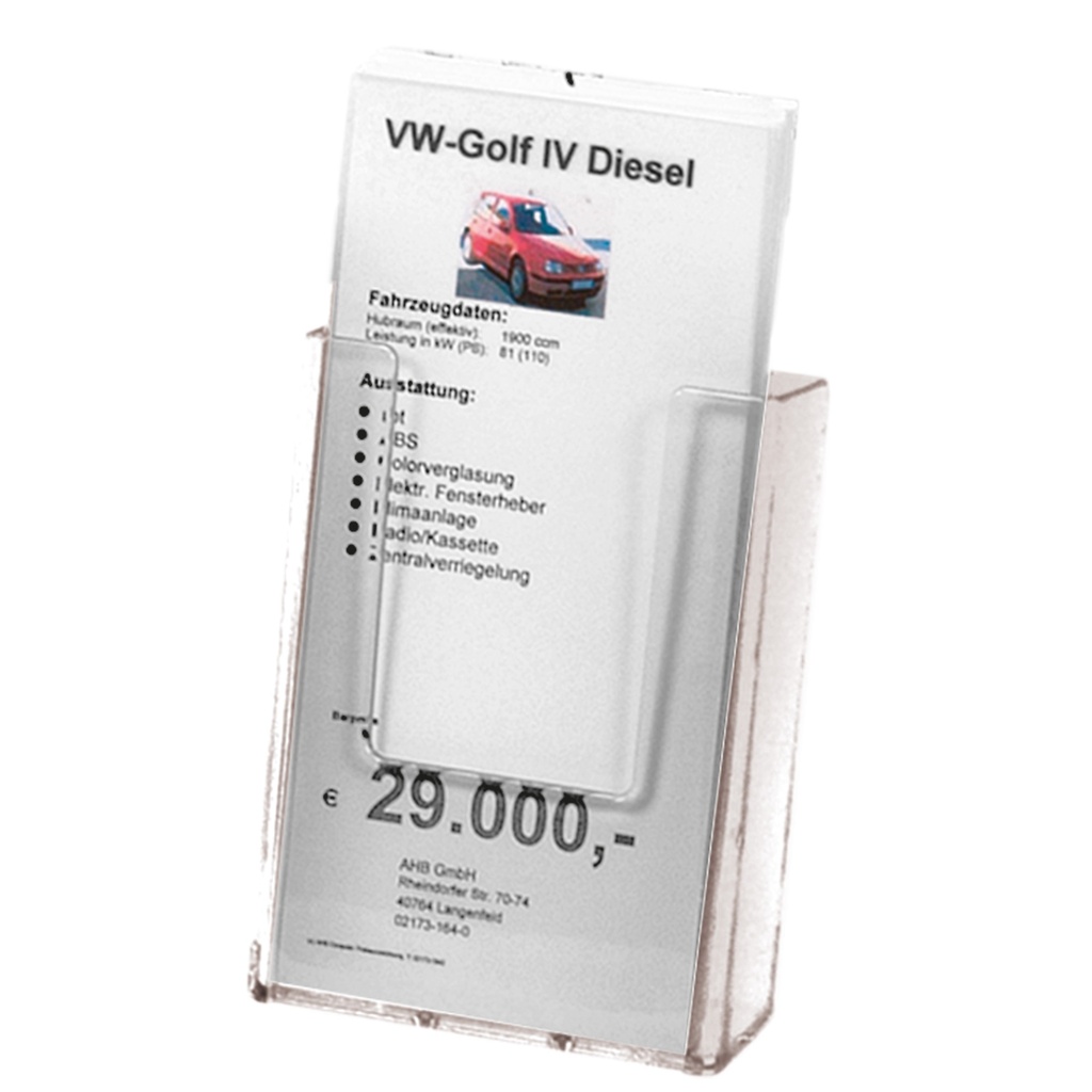 Distributeur de brochures 1 x 1/3 de A4 en Acrylique