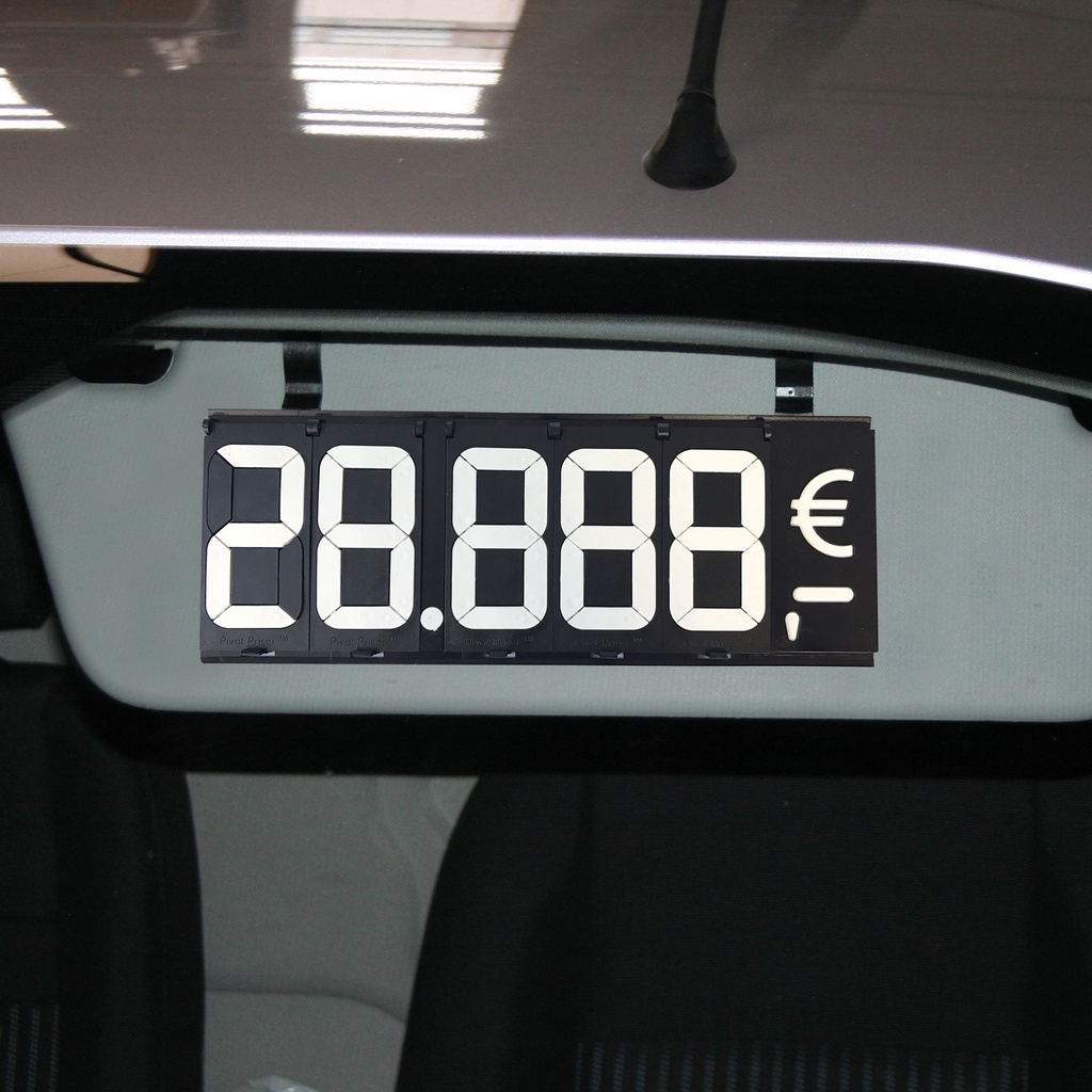 Herbruikbare cijfers en symbolen voor zonneklep