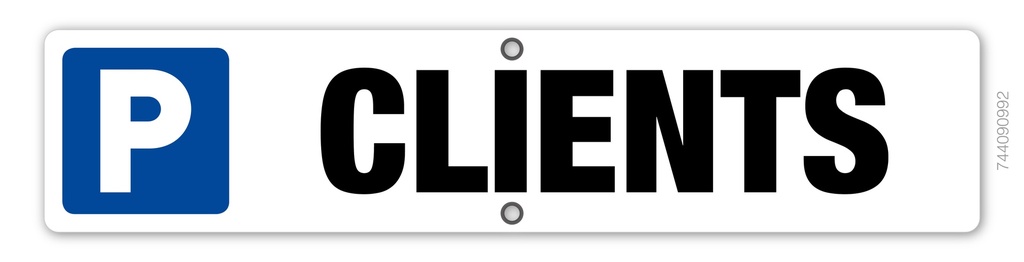 Plaque de parking 516 x 112 mm - Clients