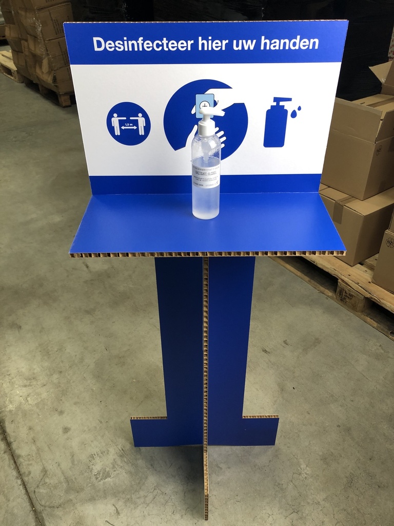 Desinfectie station in stevig karton - NL