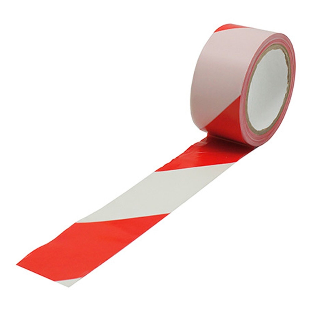 Rood / witte vloermarkeringstape x33m
