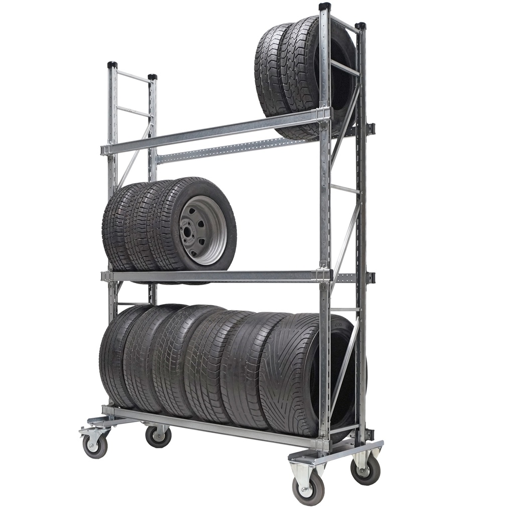 Rayonnage pour pneus sur roulettes