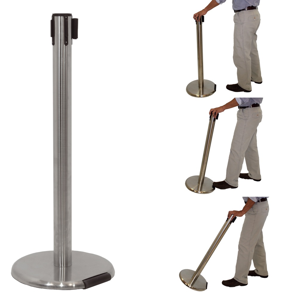 Afzetpaal in metaal met geïntegreerde band