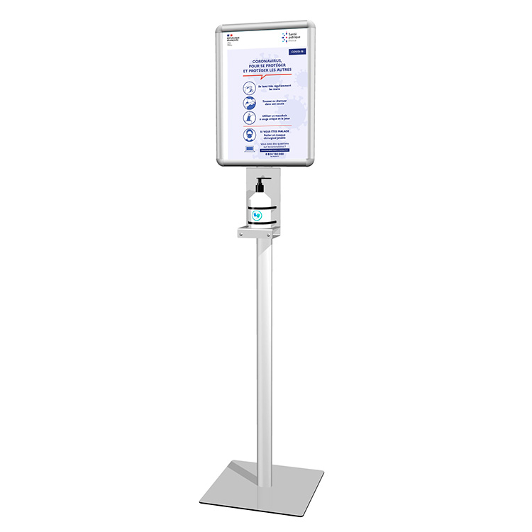 Station gel hydroalcoolique alu sur pied