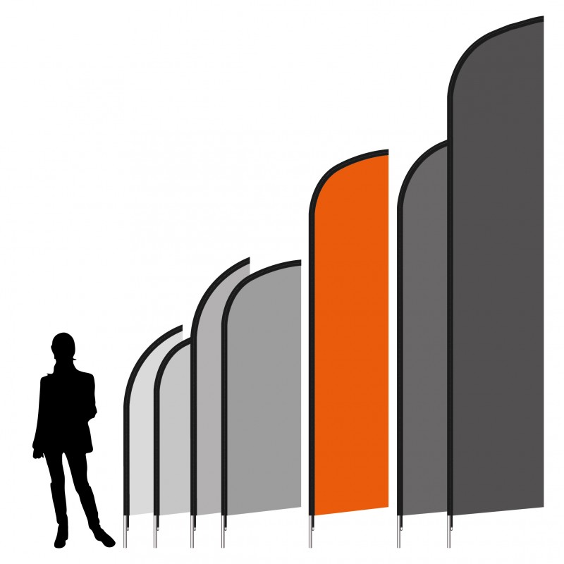 Beach flag 330 x 70 cm met opdruk