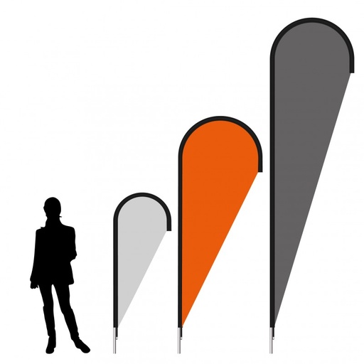 [333050P] Beach flag 230 x 90 cm met opdruk