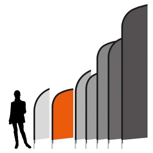 [333037P] Beach flag 170 x 70 cm avec marquage personnalisé