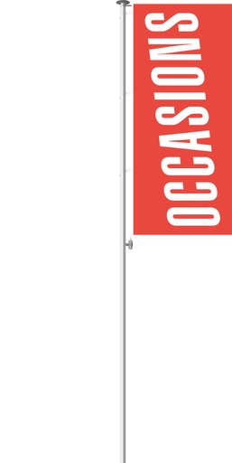 [333014RFR] Drapeau "Occasion" 300 x 120 cm - Esquisse Rouge