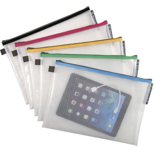 Etui transparant in zachte plastic met ritssluiting x10