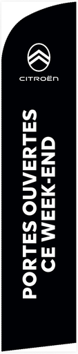 Beach flag 330 x 70 cm - Citroën Portes ouvertes ce week-end fond noir