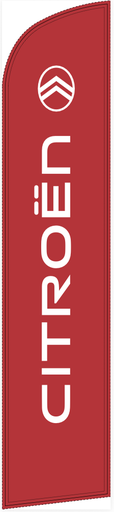 Beach flag 330 x 70 cm - Citroën fond rouge avec emblème