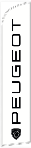 Beach flag 330 x 70 cm - Peugeot fond blanc